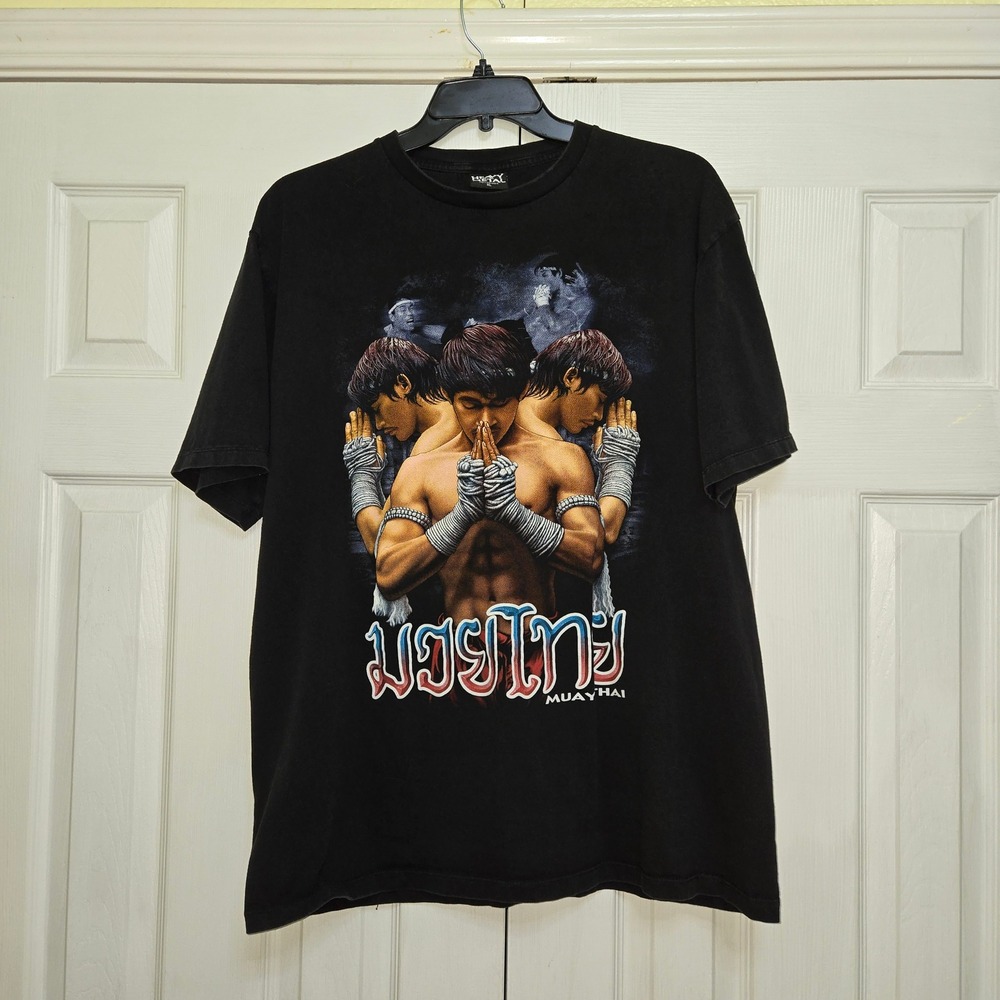 Vintage Heavy Metal Tony Jaa Ong Bak Muay Thai Double Sided Graphic Tee XL
